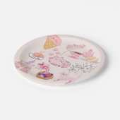ピンク色の猫たちの居心地 ペーパープレート (アングル)