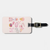 ピンク色の猫たちの居心地 ラゲッジタグ (正面横)