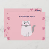 ピンク色の猫のアイコンの挨拶 ポストカード (正面/裏面)