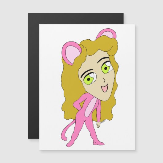 ピンク色の猫 (正面/裏面)