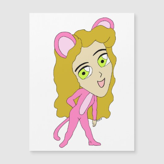 ピンク色の猫 (正面)