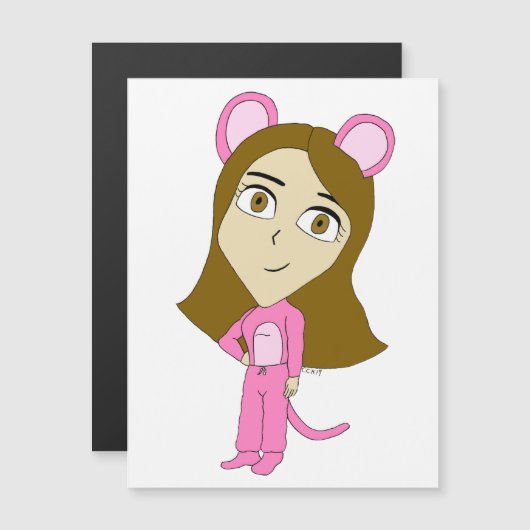 ピンク色の猫 (正面/裏面)