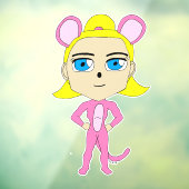 ピンク色の猫 ウィンドウサイン (シート3)