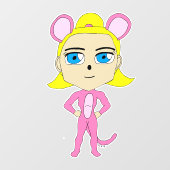 ピンク色の猫 ウィンドウサイン (シート)