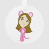 ピンク色の猫 オーナメント (裏面)