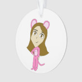 ピンク色の猫 オーナメント (正面)