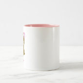 ピンク色の猫 ツートーンマグカップ (中央)