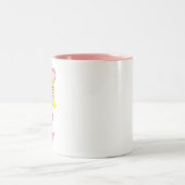 ピンク色の猫 ツートーンマグカップ (中央)