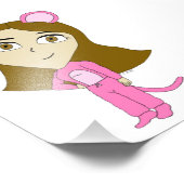 ピンク色の猫 フォトプリント            (角)