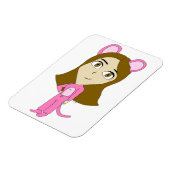 ピンク色の猫 マグネット (左側)