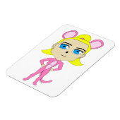 ピンク色の猫 マグネット (左側)
