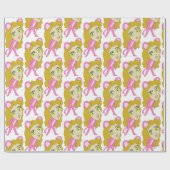 ピンク色の猫 ラッピングペーパー (フラット)