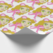 ピンク色の猫 ラッピングペーパー (角)