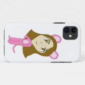 ピンク色の猫 Case-Mate iPhoneケース (裏面(横))