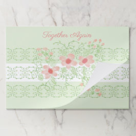 ピンク色の珊瑚が咲く緑 ペーパーパッド