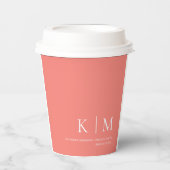 ピンク色の珊瑚と白 –  紙コップ (正面)