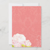 ピンク色の珊瑚結婚のカップルのシャワー 招待状 (裏面)