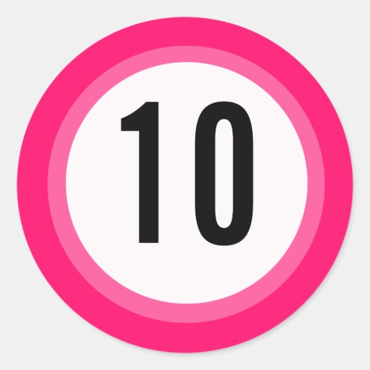 ピンク色の番号シール ラウンドシール (正面)