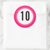 ピンク色の番号シール ラウンドシール (バッグ)