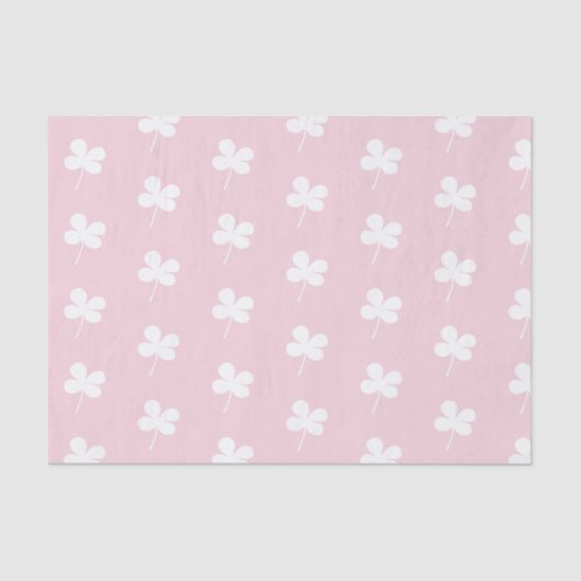 ピンク色の白いクローバー 薄葉紙 (正面)