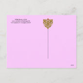 ピンク色の白いハト明るい赤紫色 シーズンポストカード (裏面)