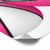 ピンク色の白いバスケットボールの女の子の誕生日パーティー ポスター (角)