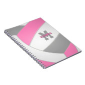 ピンク色の白いバレパーソナライズされたロガーリーボール ノートブック (右側)