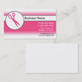 ピンク色の白いフェードはさみ名刺 名刺 (正面/裏面)
