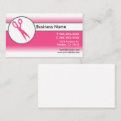 ピンク色の白いフェードはさみ名刺 名刺 (正面/裏面)