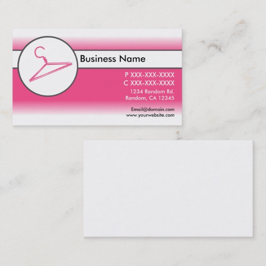 ピンク色の白いフェード服ハンガーの名刺 名刺 (正面/裏面)