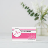 ピンク色の白いフェード服ハンガーの名刺 名刺 (スタンド正面)