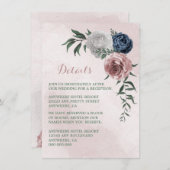 ピンク色の白いフローラの緑の詳細 エンクロージャーカード (正面/裏面)