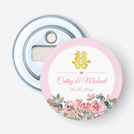 ピンク色の白いフローラ中国のア結婚ルチの二重十一 栓抜き