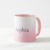 ピンク色の白いユニコーンパーソナライズされた マグカップ (正面右)