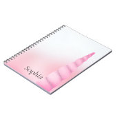 ピンク色の白いユニコーン ノートブック (左側)