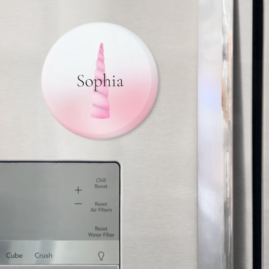 ピンク色の白いユニコーン マグネット (インサイチュ (冷蔵庫))