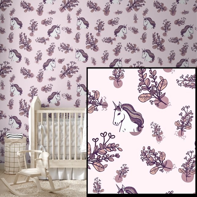 ピンク色の白いユニコーン 壁紙 (クリエイターアップロード済み)