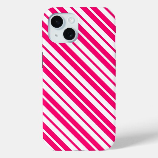 ピンク色の白い垂直ストライプパターンデザイン Case-Mate iPhoneケース (裏面)