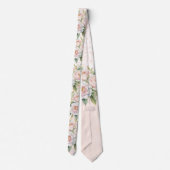 ピンク色の白い植物性のバラ結婚の花婿 ネクタイ (裏面)