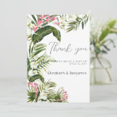 ピンク色の白い熱帯蘭の花ありがとう 招待状 (スタンド正面)