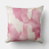 ピンク色の白い牛革 クッション (正面)