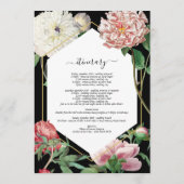 ピンク色の白い牡丹の花結婚の旅程ブラック プログラム (裏面)