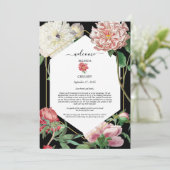 ピンク色の白い牡丹の花結婚の旅程ブラック プログラム (スタンド正面)