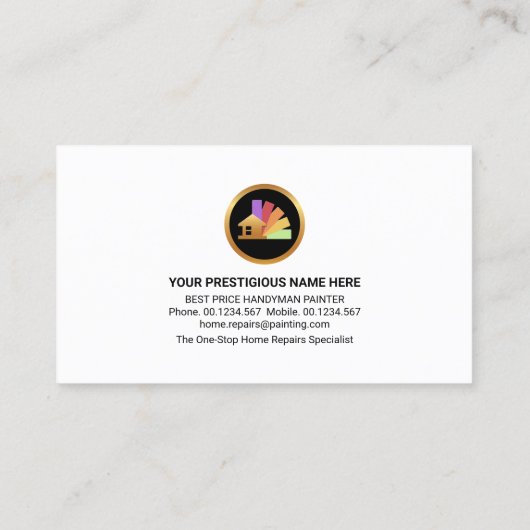 ピンク色の白い絵画壁のツール 名刺 (裏面)