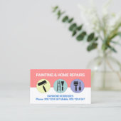 ピンク色の白い絵画壁のツール 名刺 (スタンド正面)