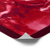 ピンク色の白い羽を持つロマンチックな明るい赤紫色 ポスター (角)