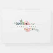 ピンク色の白い花バイリンガル中国の結婚ズ ゲストブック (裏面)