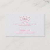 ピンク色の白い華美フローラ枠 名刺 (裏面)