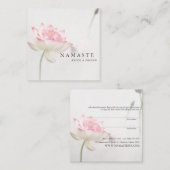 ©ピンク色の白い蓮ののホリスティック正常性の紹介 スクエア名刺 (正面/裏面)