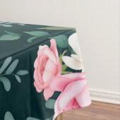 ピンク色の白い赤いフローラ テーブルクロス (インサイチュ)